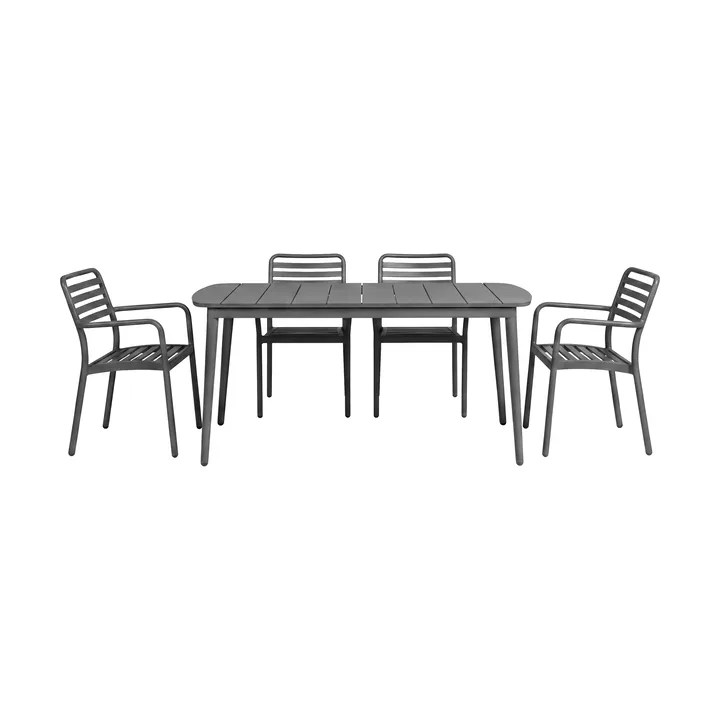 Mesa Marsala 152x90 cm + silla con reposabrazos Messina 4-pack, Anthracite - 1898