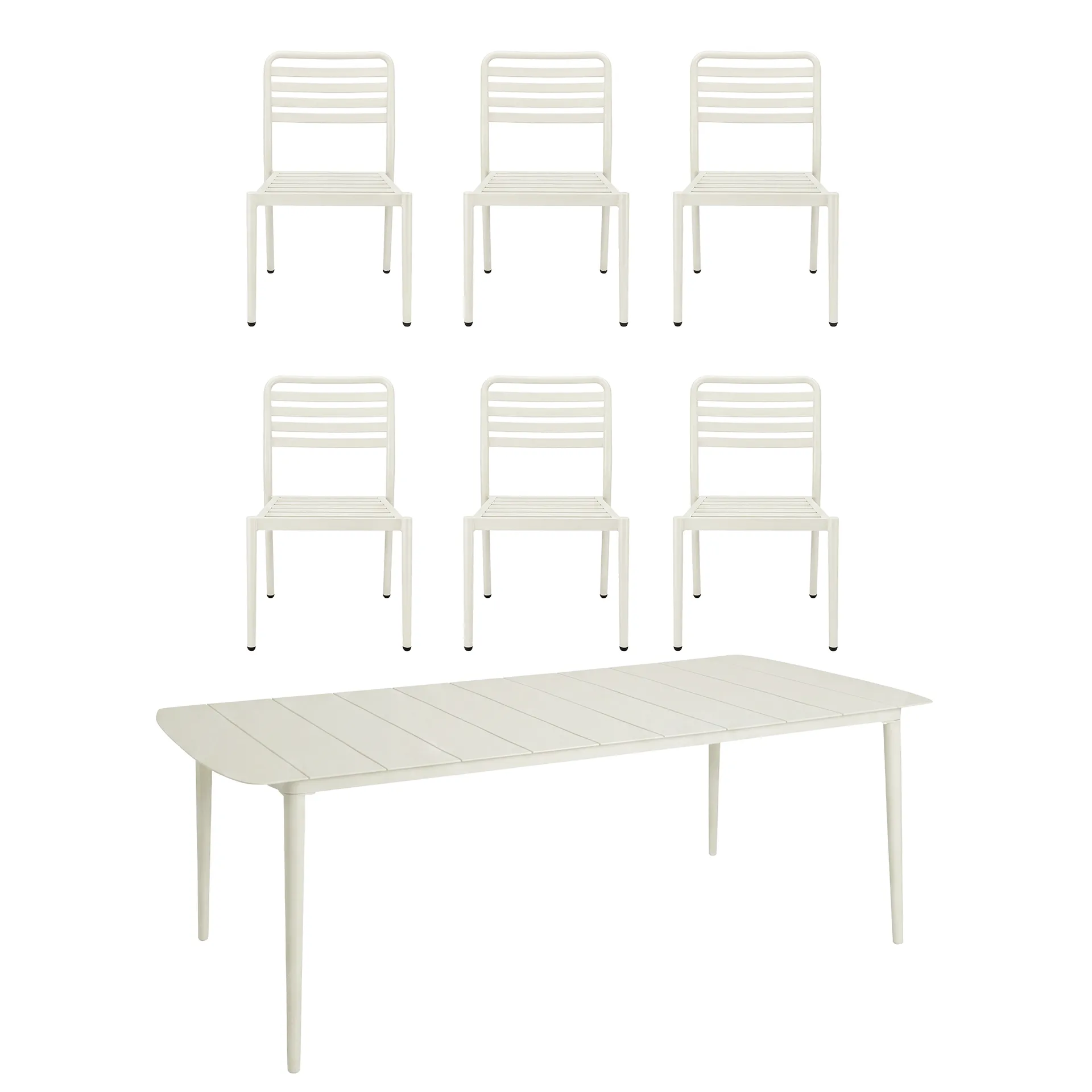 Mesa Marsala 208x100 cm + silla Messina 6-pack, Off white,  1898