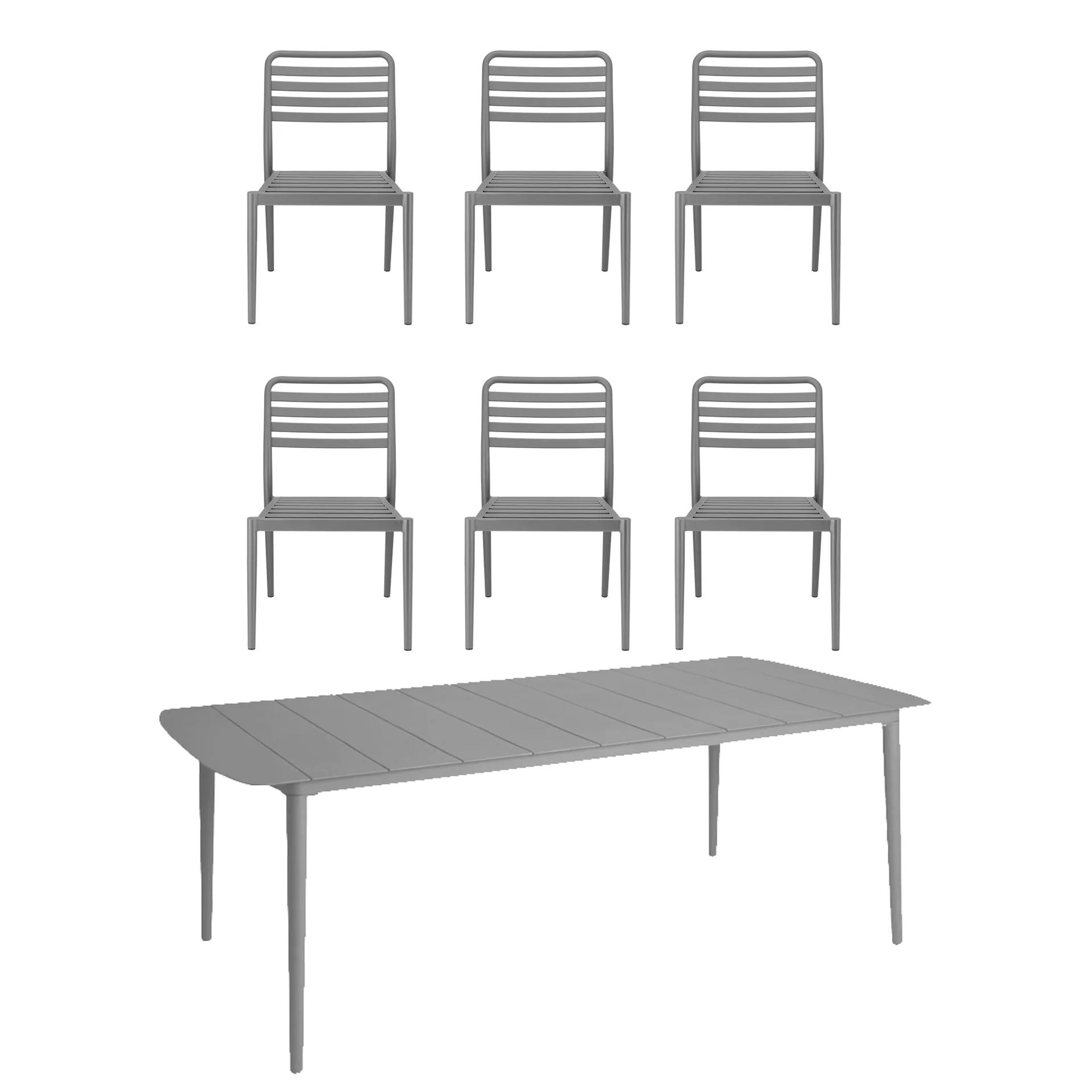 Mesa Marsala 208x100 cm + silla Messina 6-pack, Taupe,  1898