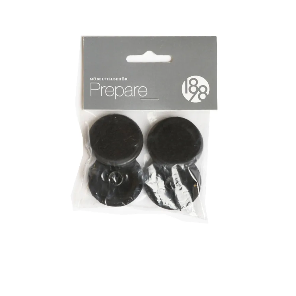 Protector de suelo Prepare, Negro, 37mm plástico fieltro tubo, 4 unidades 1898