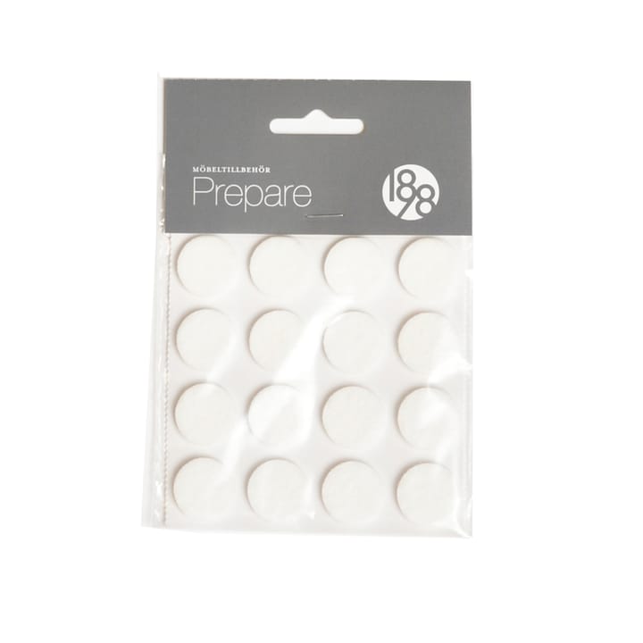 Protector para muebles Prepare - Blanco, fieltro autoadhesivo , ø20 mm, 16 unidades - 1898