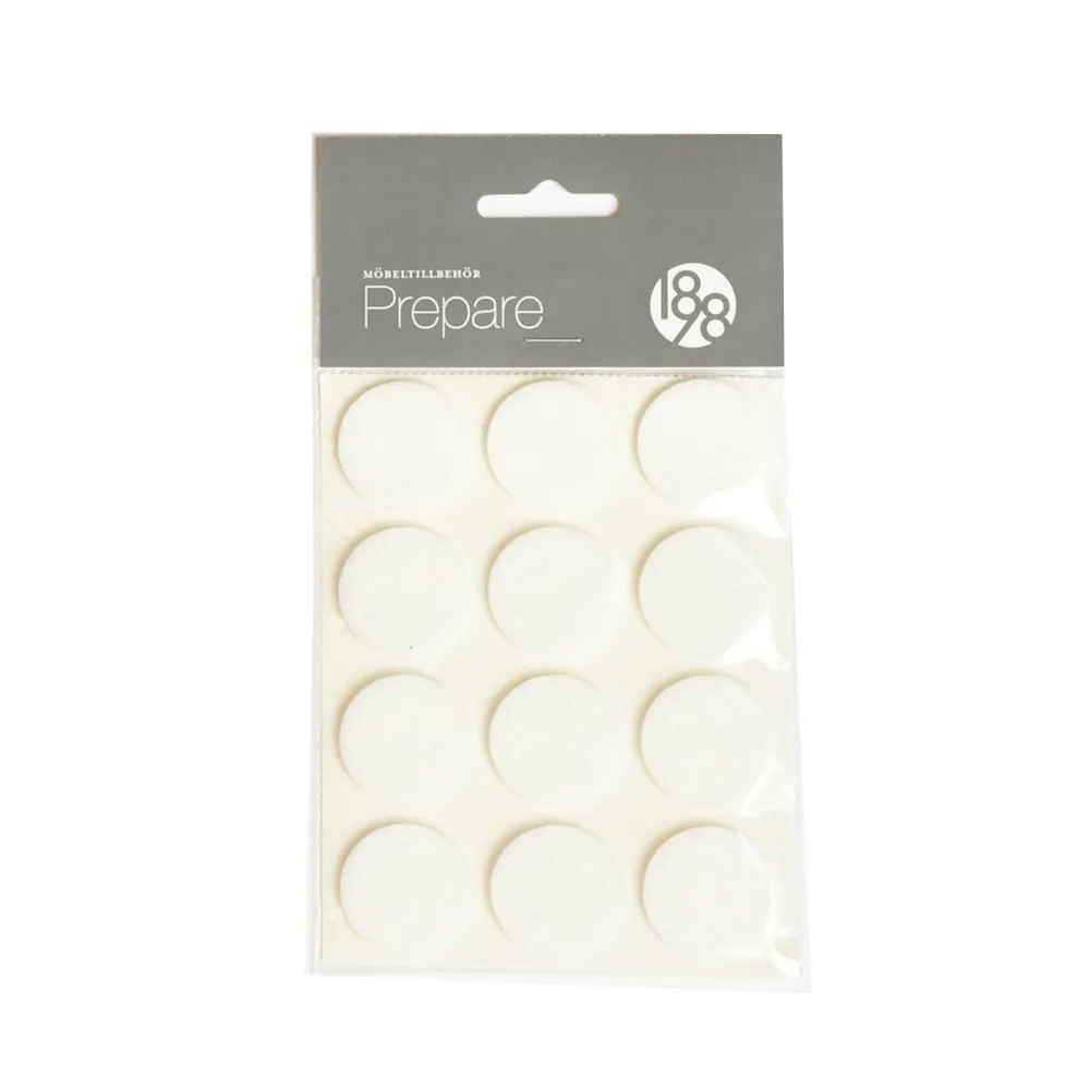 Protector para muebles Prepare, Blanco, fieltro autoadhesivo , ø28 mm, 12 unidades 1898