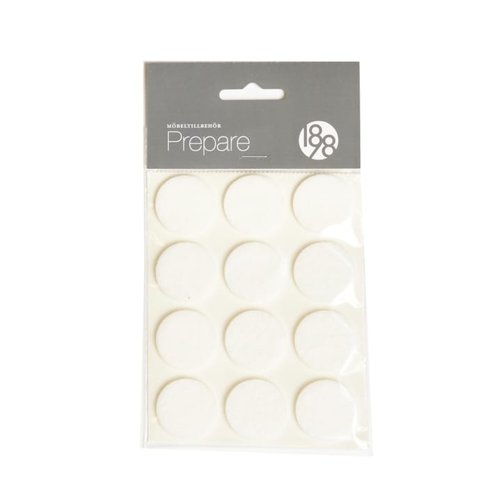 Protector para muebles Prepare - Blanco, fieltro autoadhesivo , ø28 mm, 12 unidades - 1898