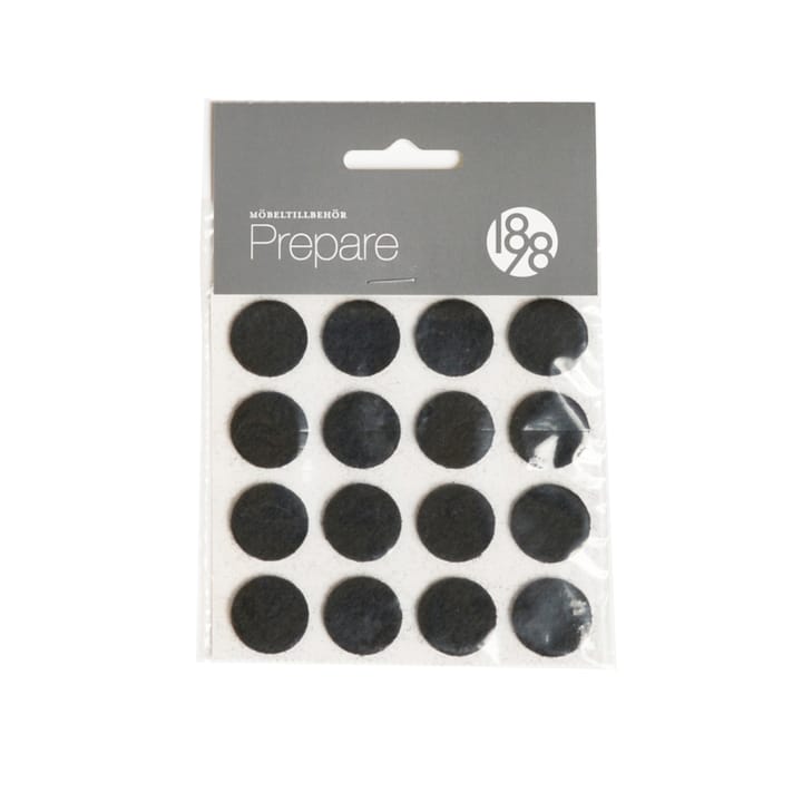 Protector para muebles Prepare - Negro, fieltro autoadhesivo ø20mm, 16 unidades - 1898