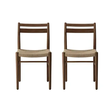 Roble ahumado lacado-trenzado natural, pack de 2 - 1898
