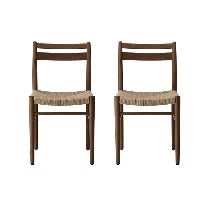 Roble ahumado lacado-trenzado natural, pack de 2 - 1898