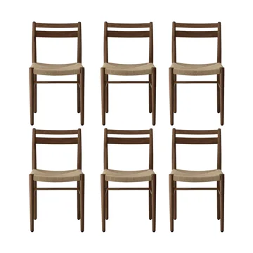 Roble ahumado lacado-trenzado natural, pack de 6 - 1898