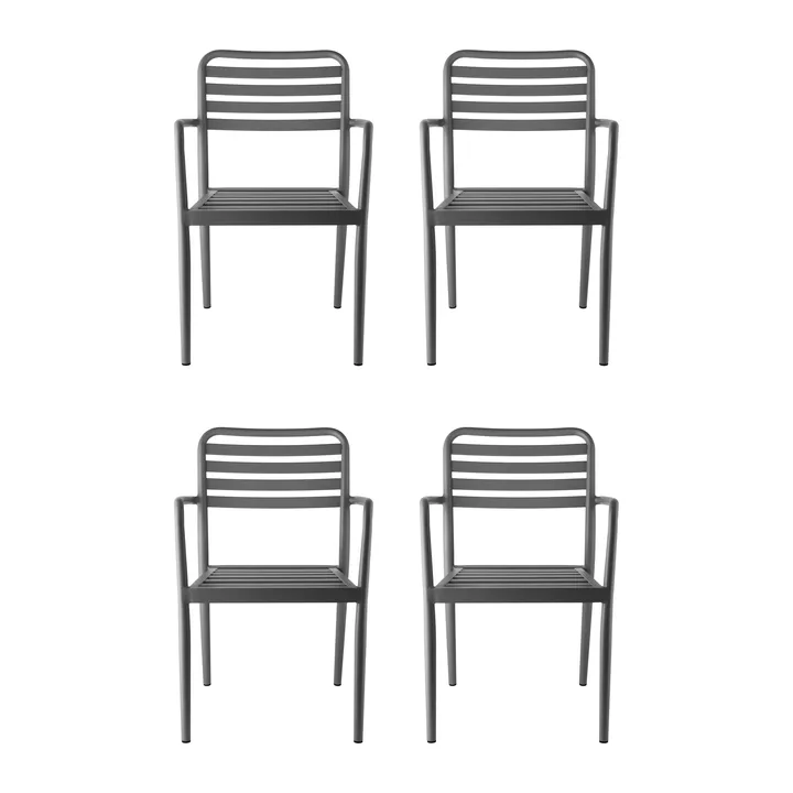 Silla con reposabrazos Messina, Anthracite, 4-pack - 1898