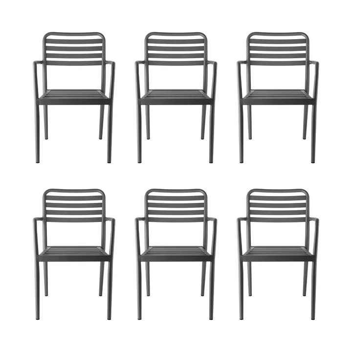 Silla con reposabrazos Messina, Anthracite, 6-pack - 1898