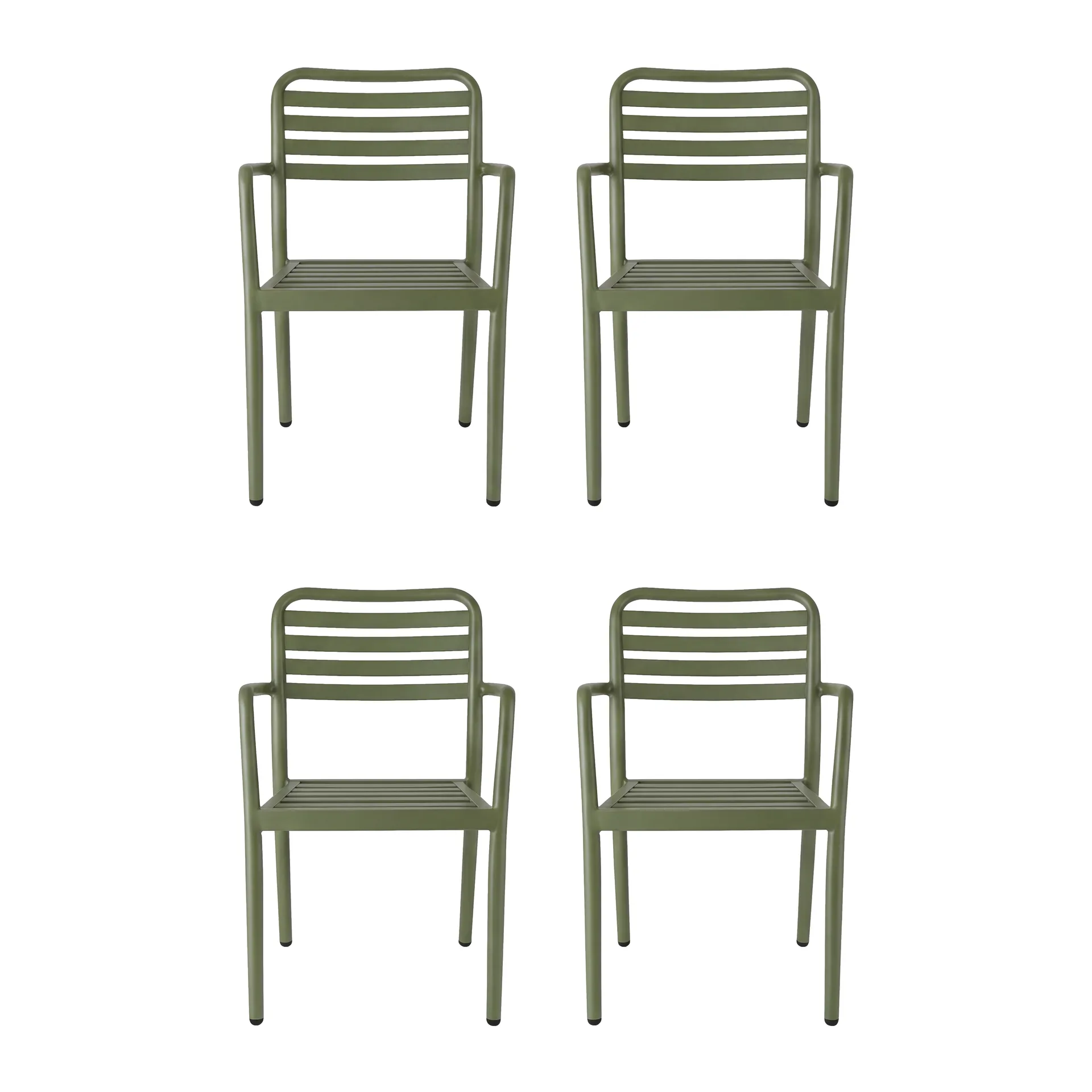 Silla con reposabrazos Messina, Moss green, 4-pack,  1898
