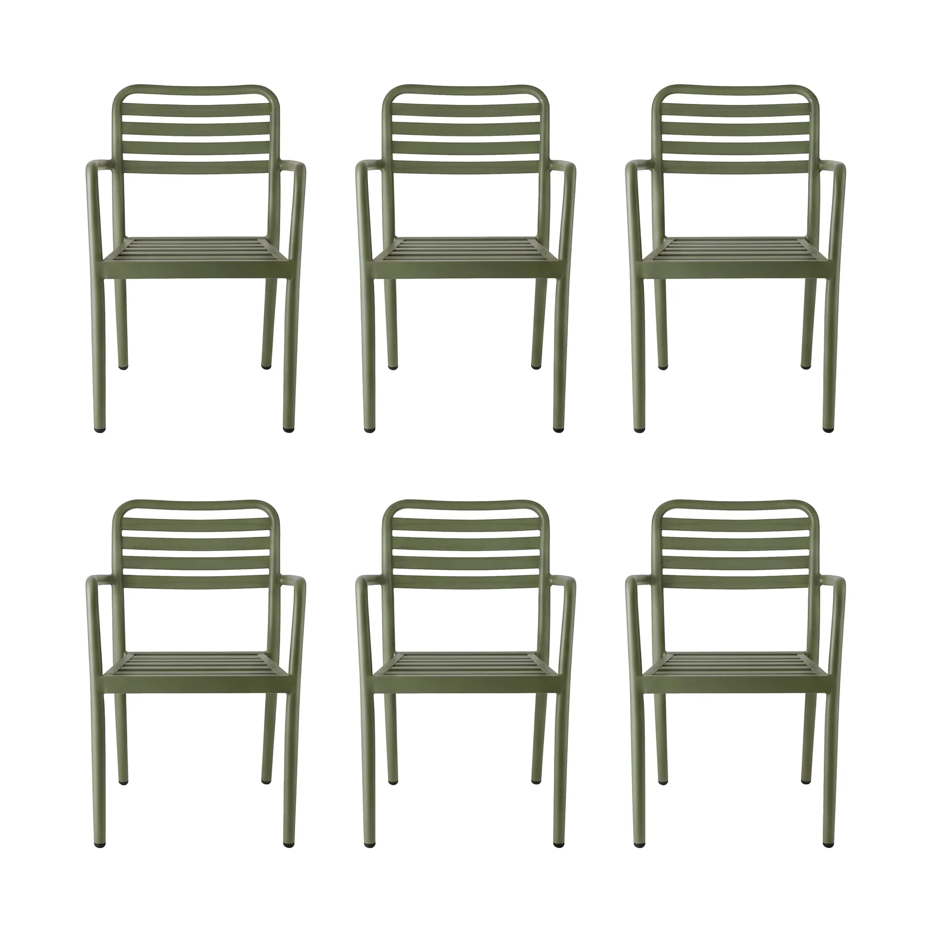 Silla con reposabrazos Messina, Moss green, 6-pack,  1898