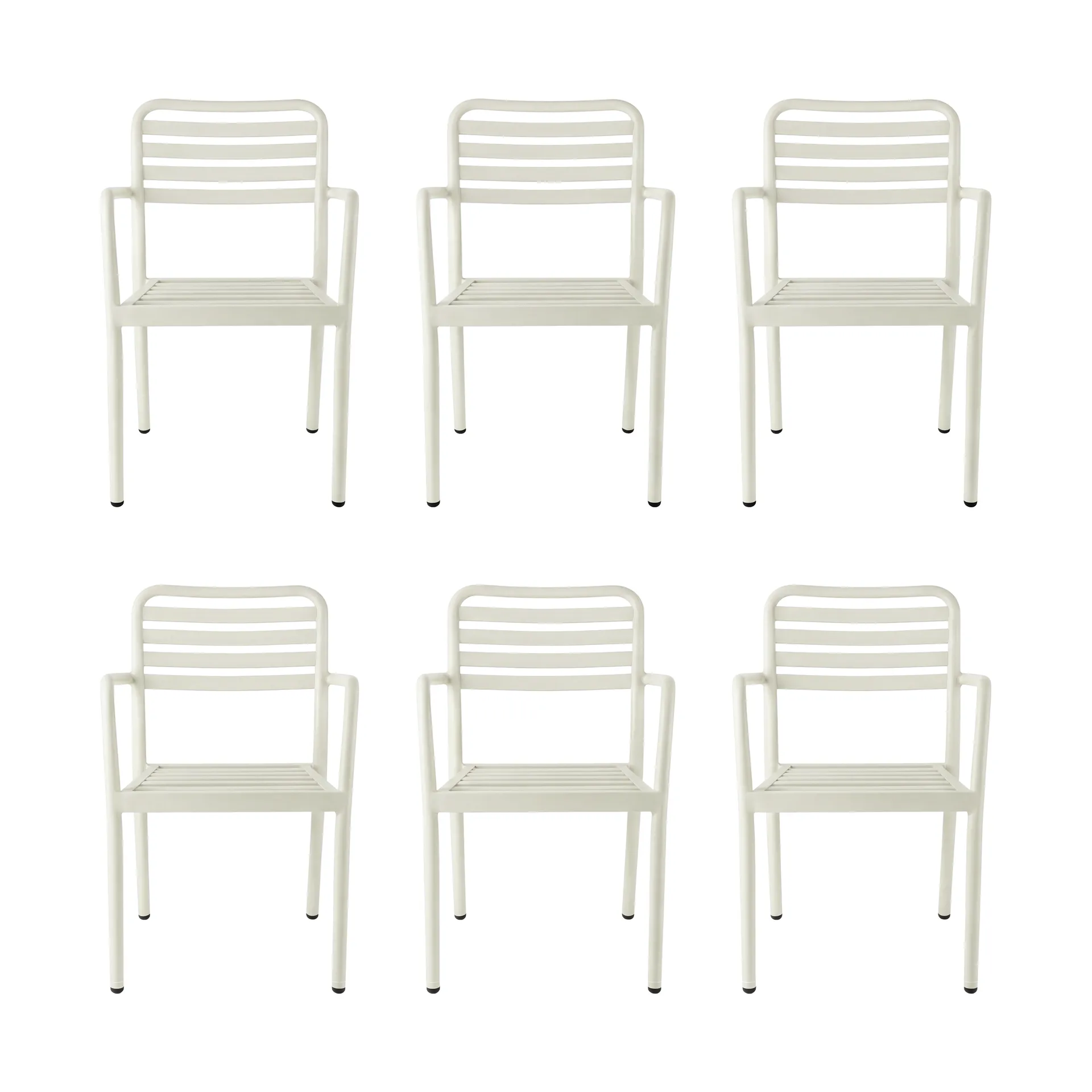 Silla con reposabrazos Messina, Off white, 6-pack,  1898