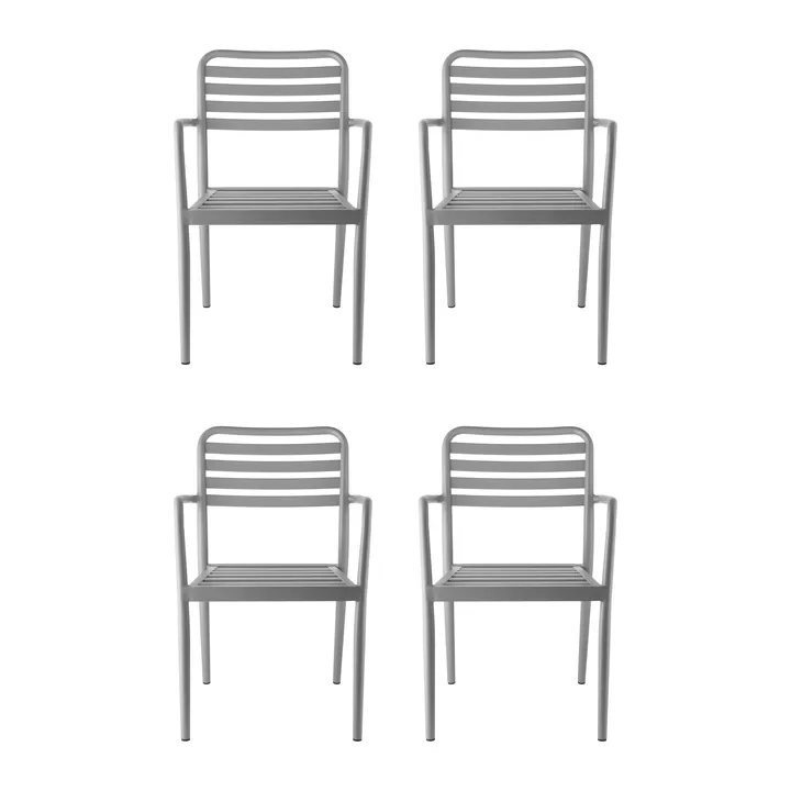 Silla con reposabrazos Messina, Taupe, 4-pack - 1898