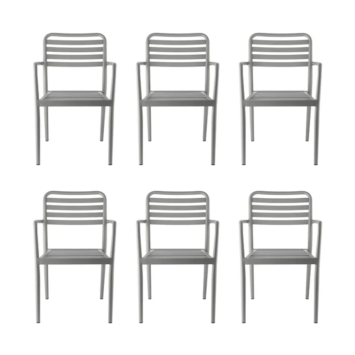 Silla con reposabrazos Messina, Taupe, 6-pack - 1898