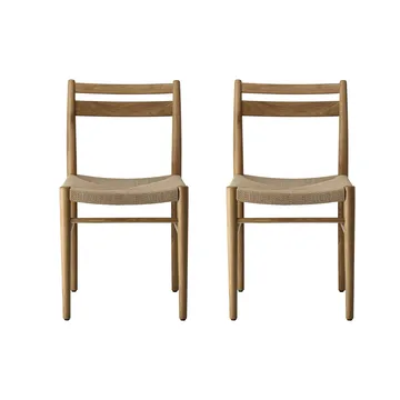 Silla de comedor Fridhem, Roble lacado-trenzado natural, pack de 2 - 1898