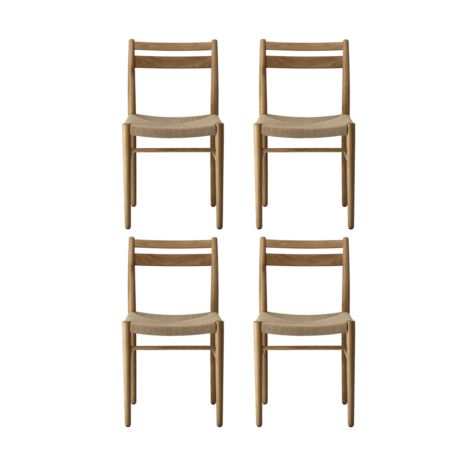 Silla de comedor Fridhem, Roble lacado-trenzado natural, pack de 4,  1898