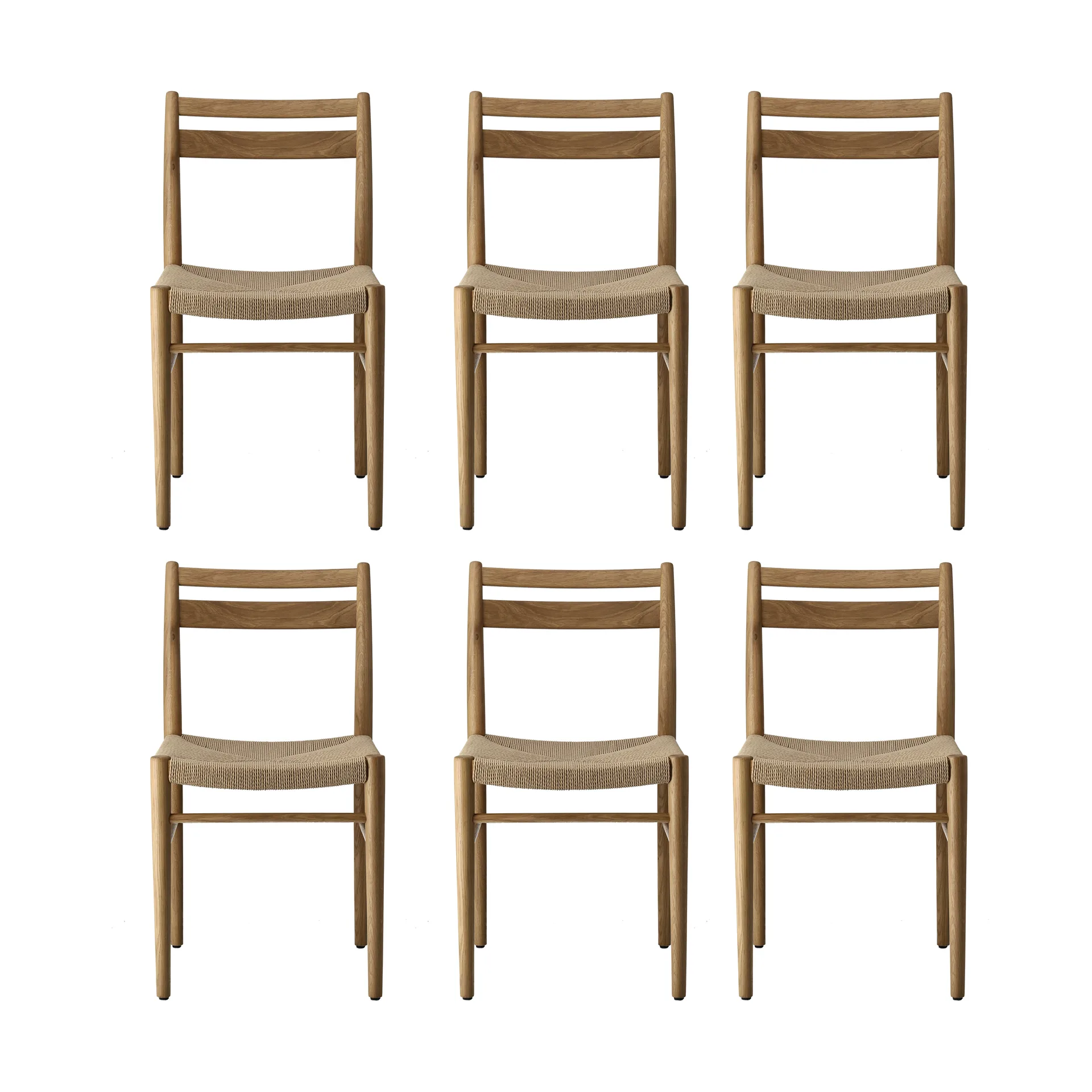 Silla de comedor Fridhem, Roble lacado-trenzado natural, pack de 6,  1898