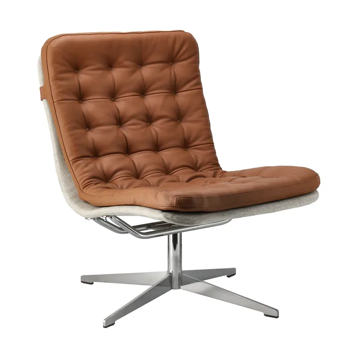 Sillón giratorio Loholm - Cuero coñac-Bern Beige 0341 - 1898