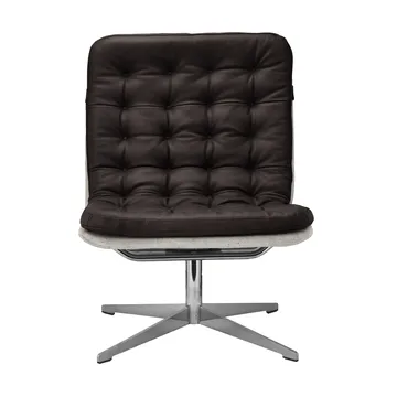 Sillón giratorio Loholm - Cuero marrón oscuro-Bern Beige 0341 - 1898
