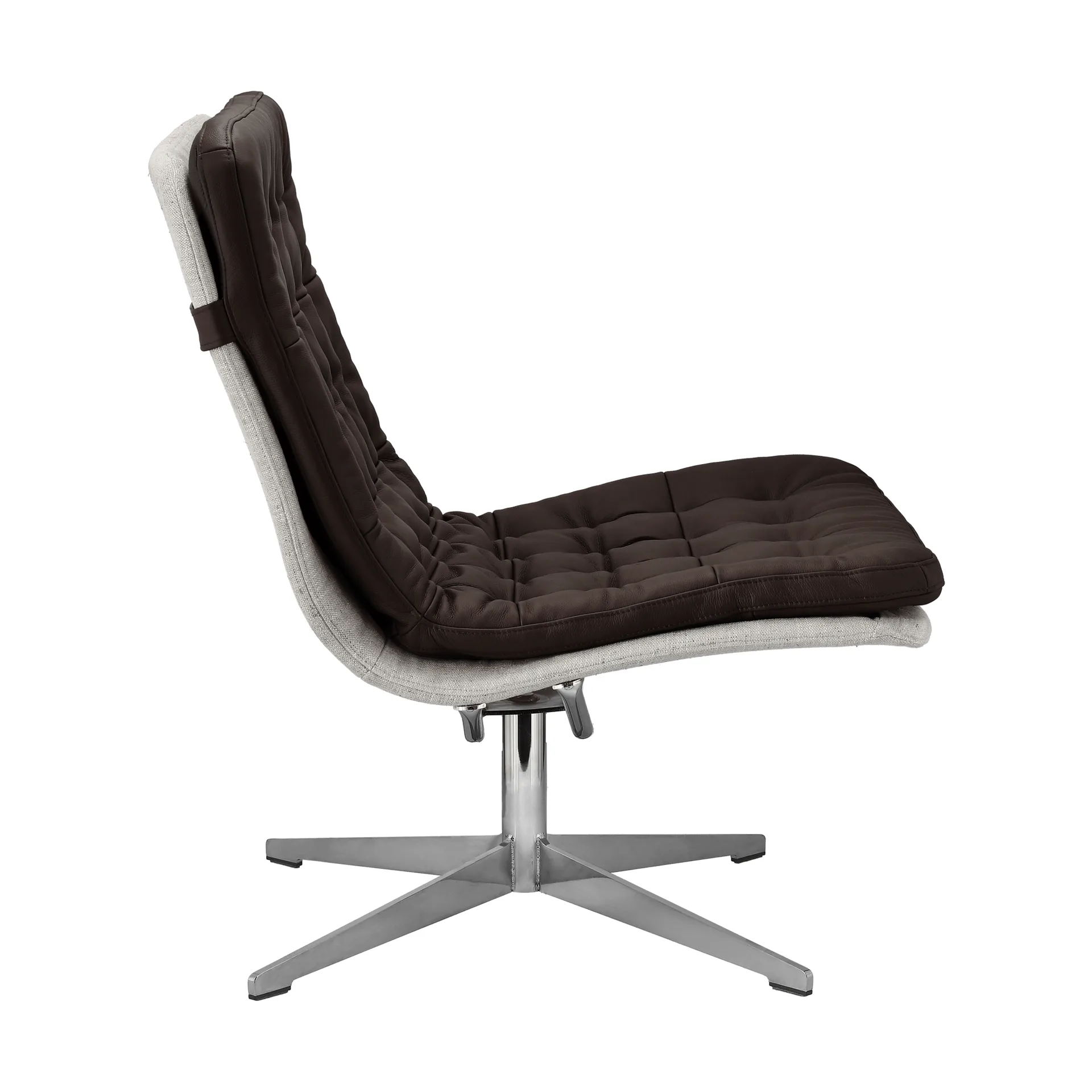 Sillón giratorio Loholm, Cuero marrón oscuro-Bern Beige 0341 1898