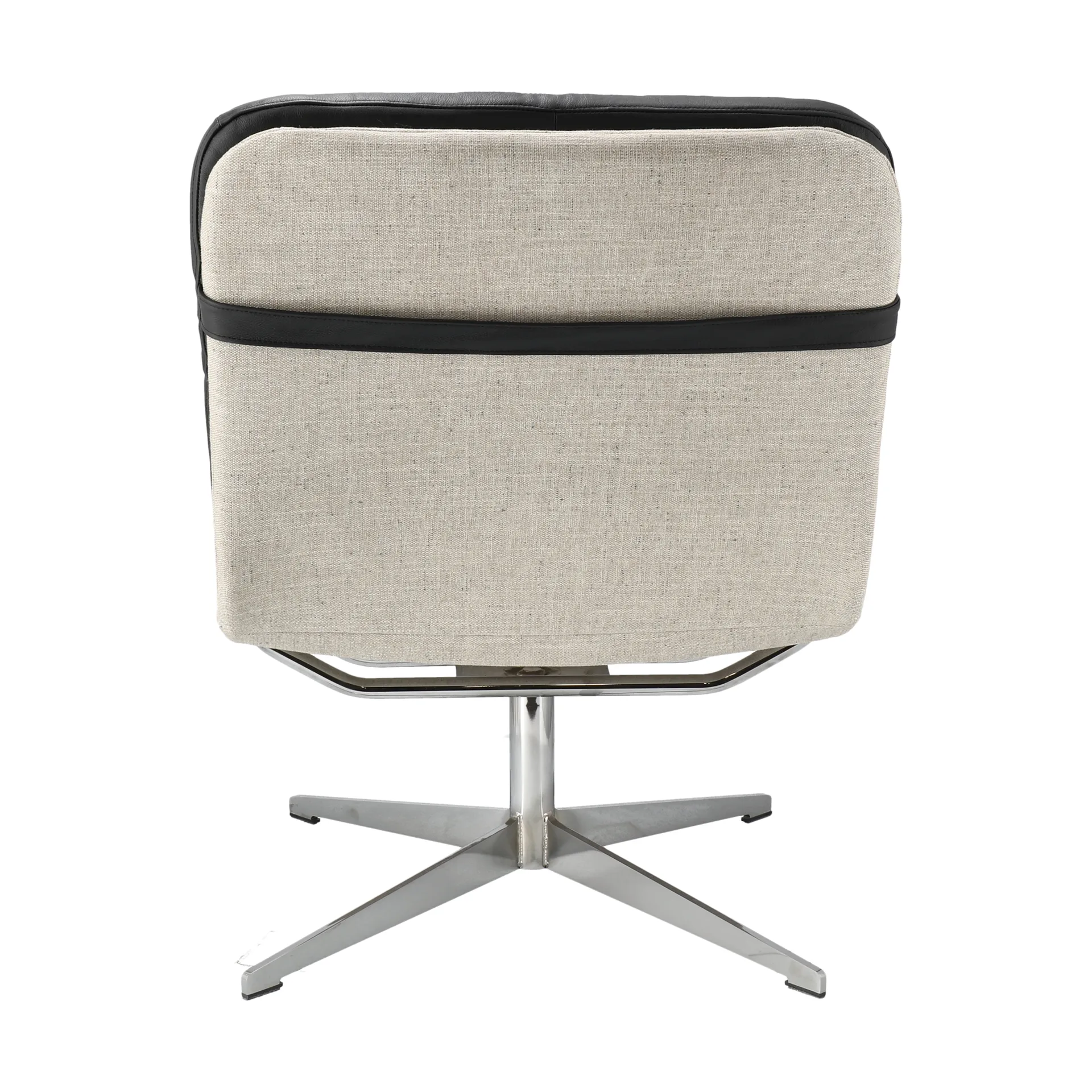 Sillón Loholm con función giratoria, Bern 0341-cuero negro-roble aceitado en blanco 1898