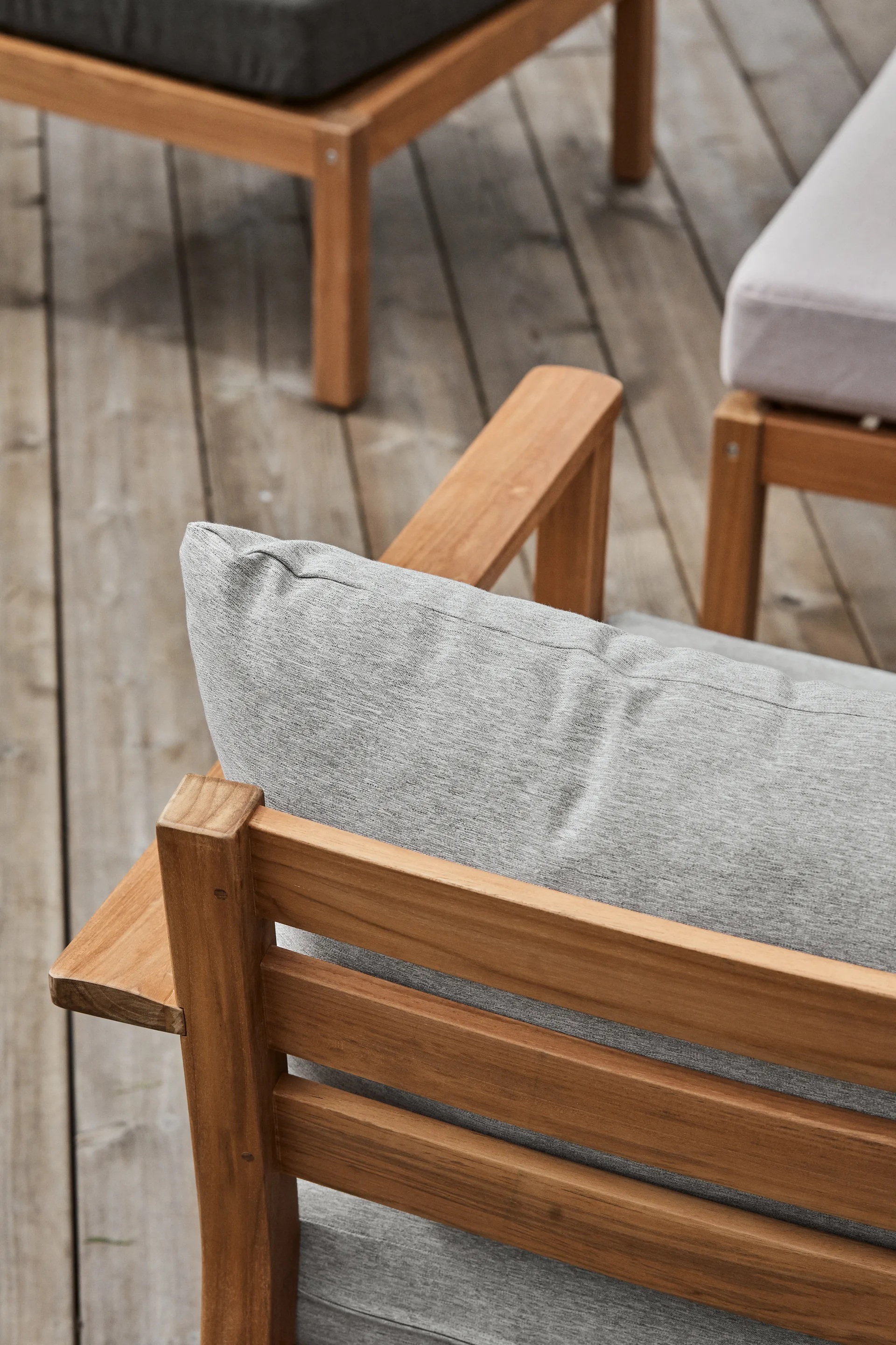 Sillón lounge Stockaryd teak/light grey,  1898