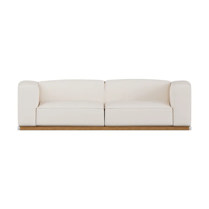 Sofá Bergsdal - Caleido beige 9600-Fresno teñido en roble, 3 plazas - 1898