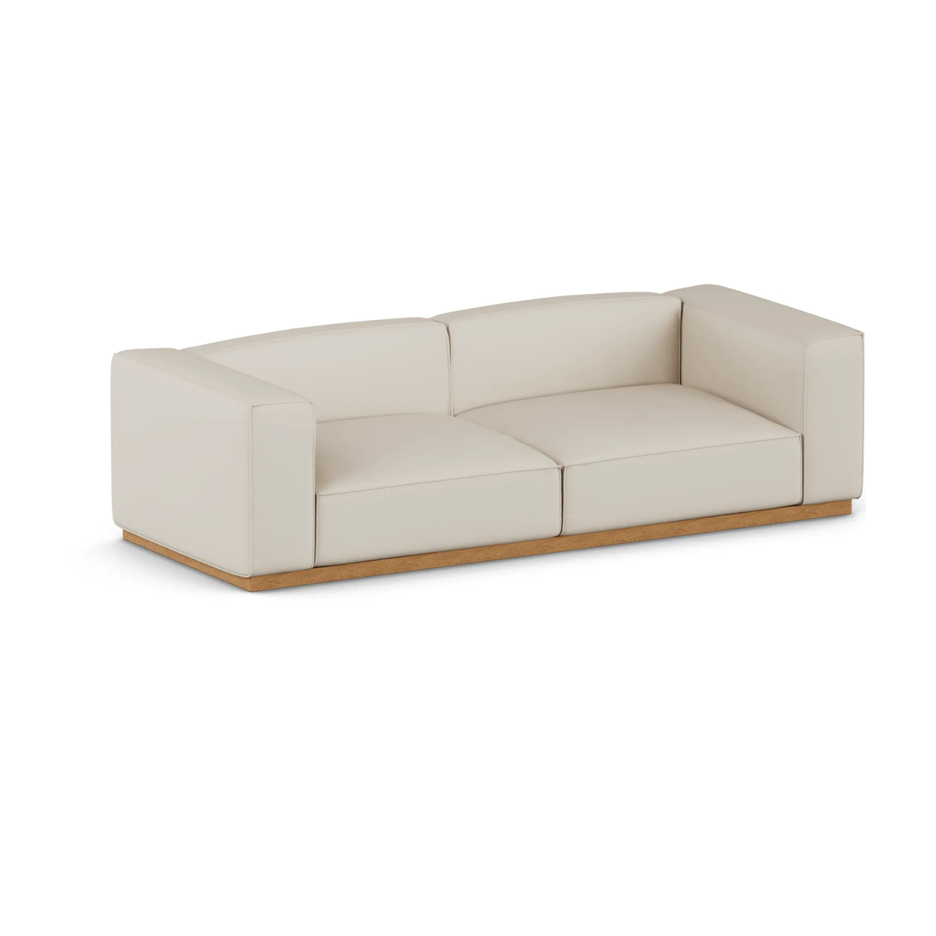 Sofá Bergsdal, Jump beige 1956-Fresno teñido en roble, 3 plazas 1898