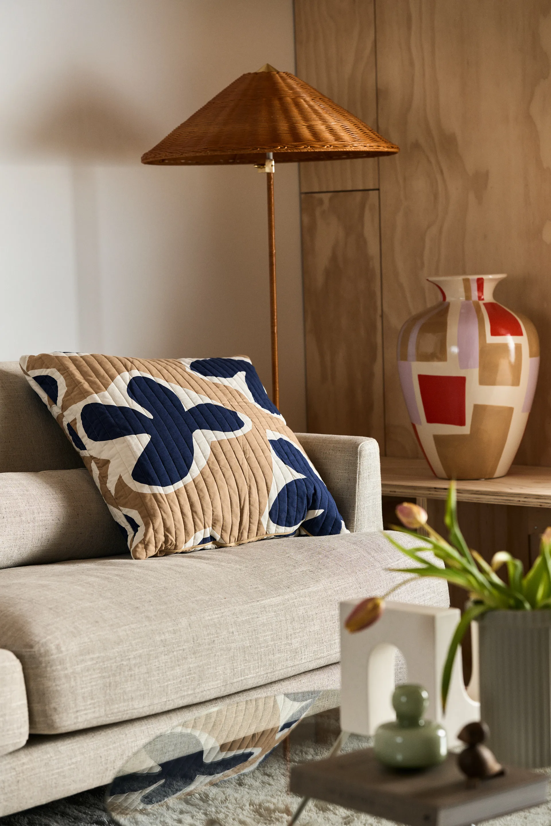 Sofá Bredhult, Bern Beige 0341-roble blanco aceitado, 3 plazas 1898