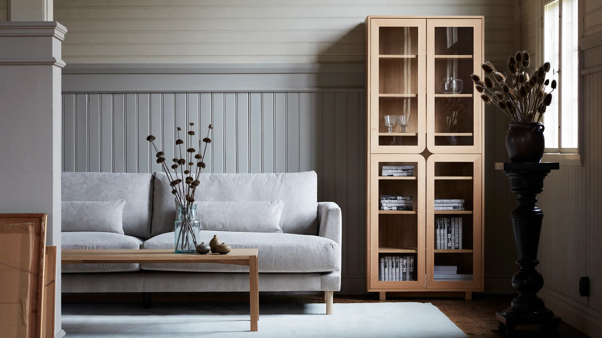 Sofá Bredhult, Bern Beige 0341-roble blanco aceitado, 3 plazas 1898