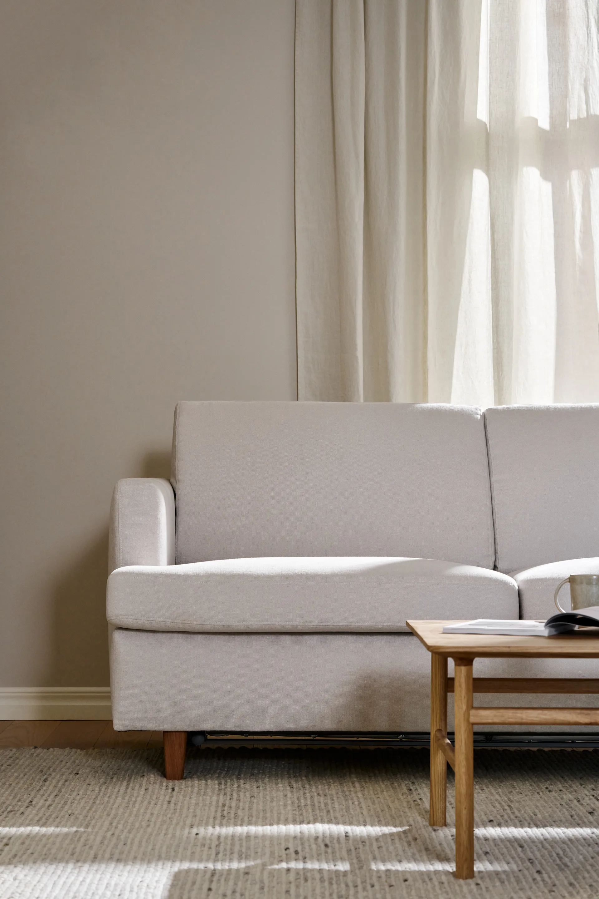 Sofá cama Binga de 2,5 plazas, Oslo Nature 1540-fresno teñido oscuro 1898