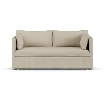 Sofá Linnevik - Bern beige 0341-roble blanco aceitado, 2 plazas, con faldón - 1898
