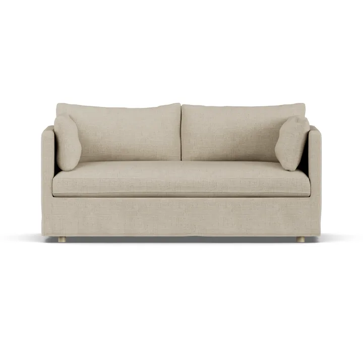 Sofá Linnevik - Bern beige 0341-roble blanco aceitado, 2 plazas, con faldón - 1898