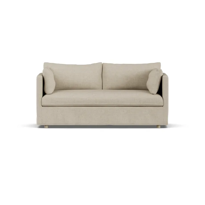 Sofá Linnevik - Bern beige 0341-roble blanco aceitado, 2 plazas, con faldón - 1898
