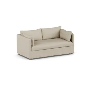 Sofá Linnevik - Bern beige 0341-roble blanco aceitado, 2 plazas, con faldón - 1898