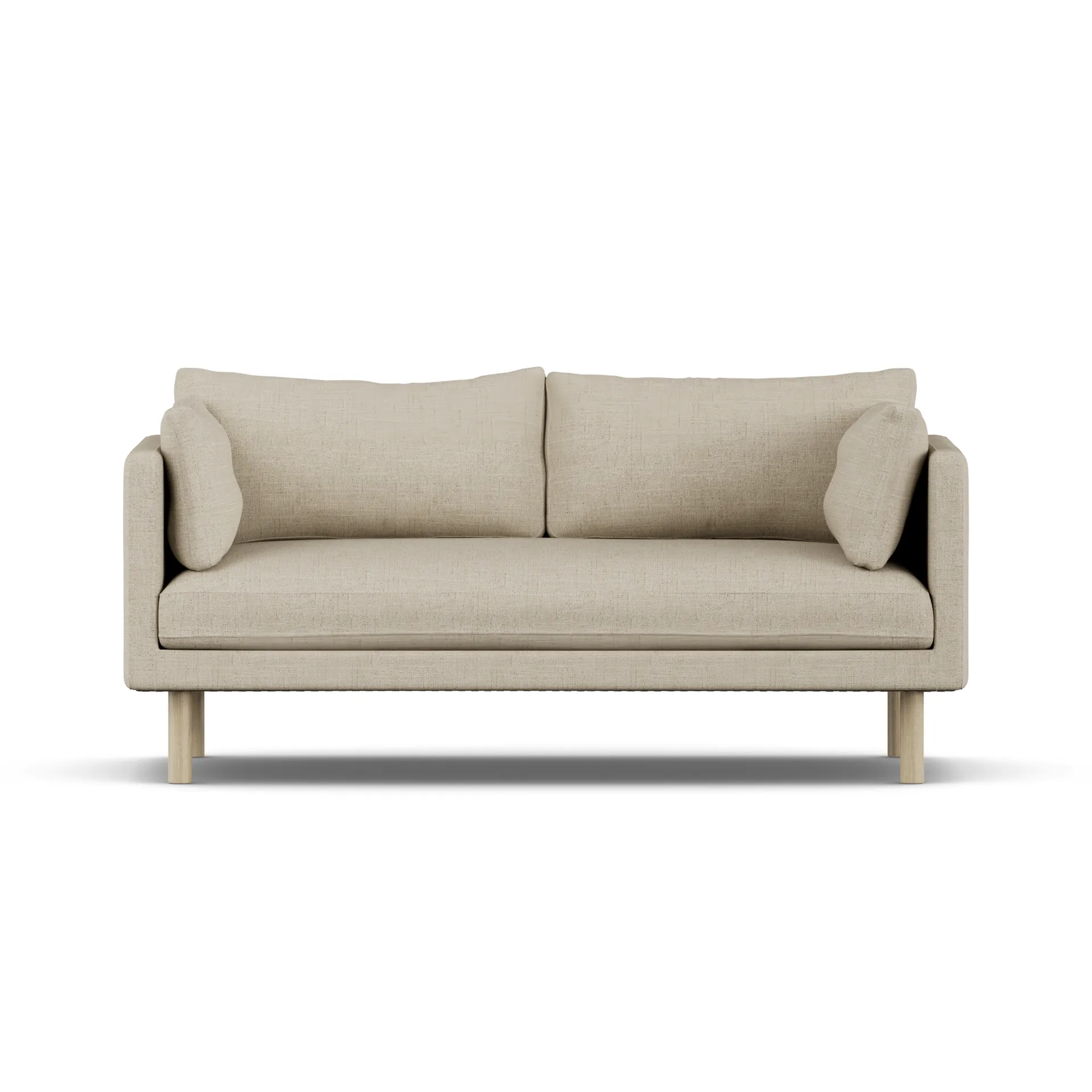 Sofá Linnevik, Bern Beige 0341-roble blanco aceitado, 2 plazas, sin faldón 1898