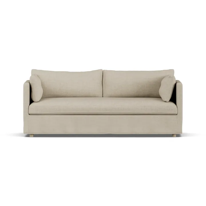 Sofá Linnevik - Bern Beige 0341-roble blanco aceitado, 3 plazas, con faldón - 1898