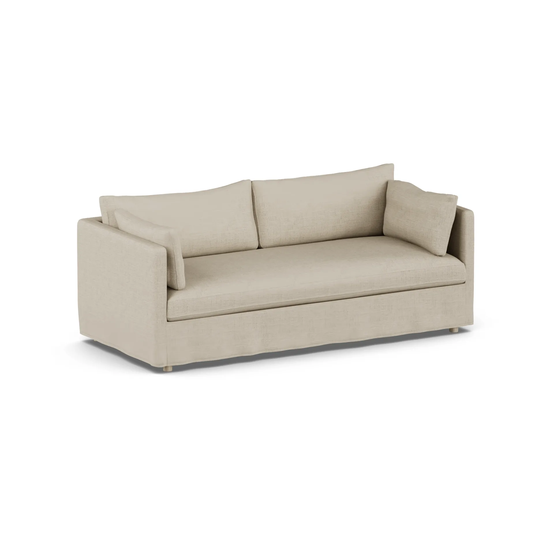 Sofá Linnevik, Bern Beige 0341-roble blanco aceitado, 3 plazas, con faldón 1898