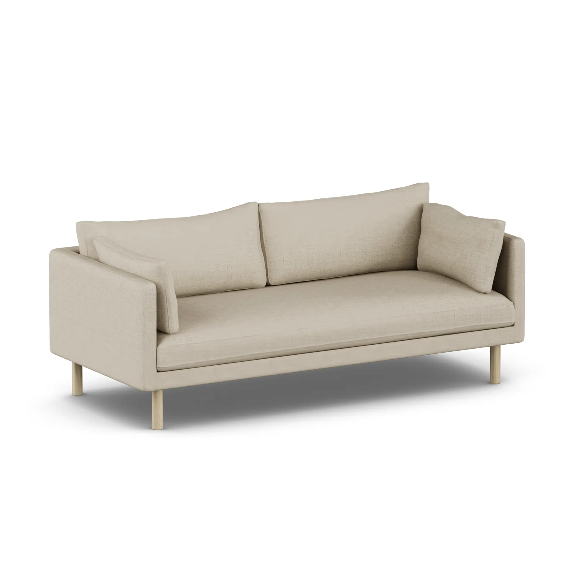 Sofá Linnevik, Bern Beige 0341-roble blanco aceitado, 3 plazas, sin faldón 1898