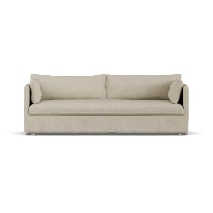 Sofá Linnevik - Bern beige 0341-roble blanco aceitado, 4 plazas, con faldón - 1898