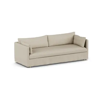 Sofá Linnevik - Bern beige 0341-roble blanco aceitado, 4 plazas, con faldón - 1898