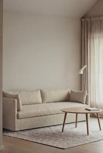 Sofá Linnevik - Bern beige 0341-roble blanco aceitado, 4 plazas, con faldón - 1898