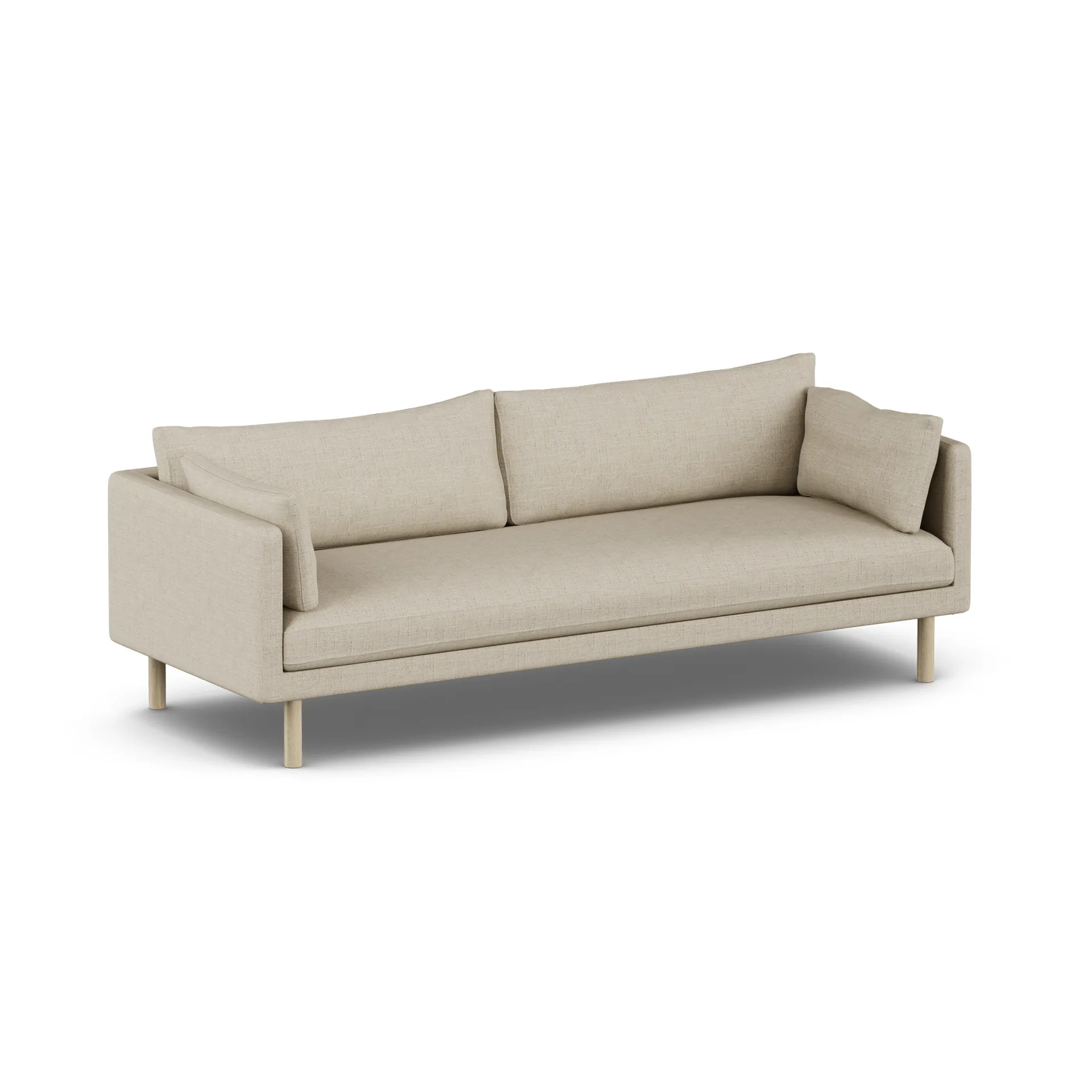 Sofá Linnevik, Bern Beige 0341-roble blanco aceitado, 4 plazas, sin faldón 1898