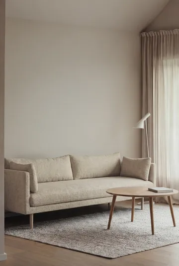Sofá Linnevik - Bern Beige 0341-roble blanco aceitado, 4 plazas, sin faldón - 1898