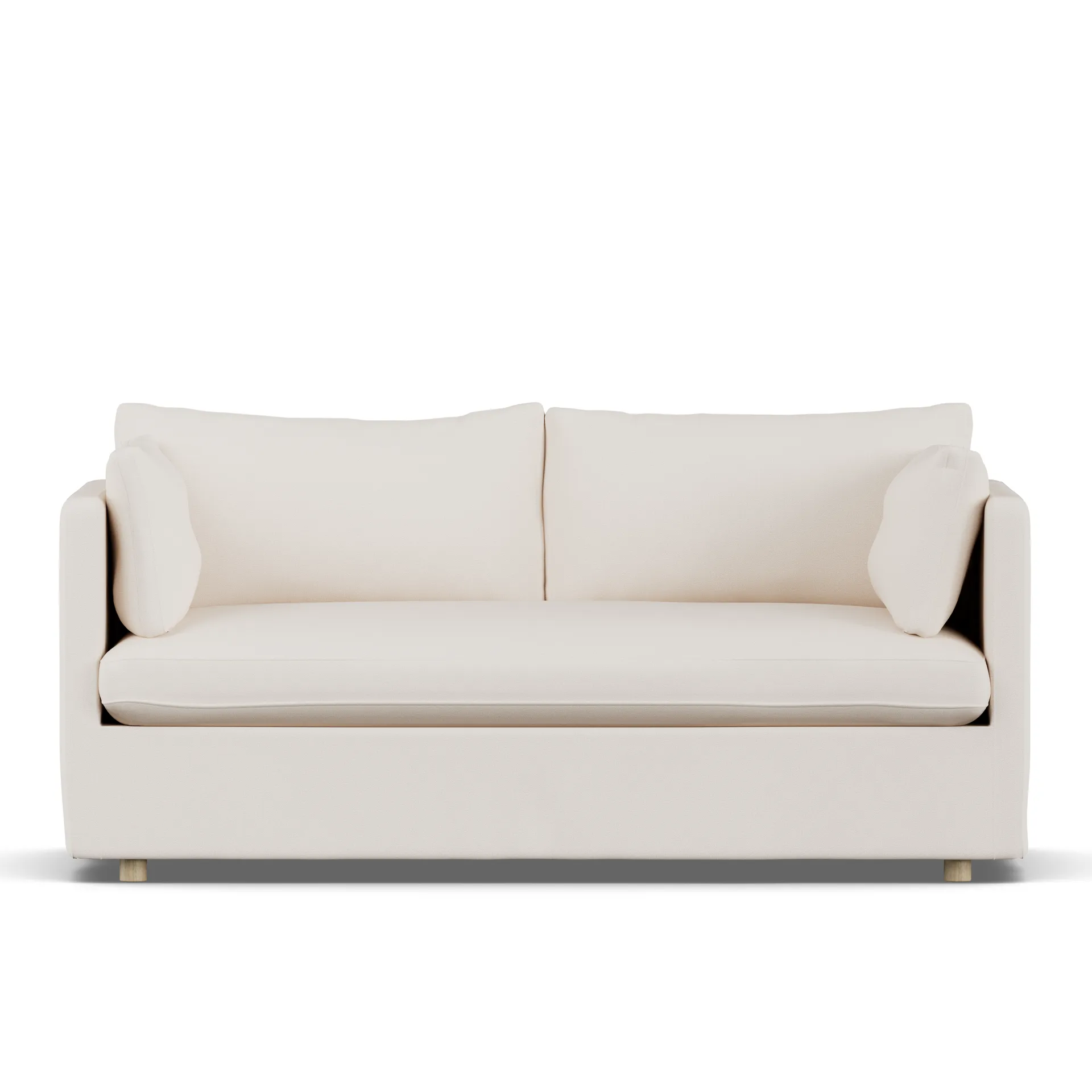 Sofá Linnevik, Caleido Beige 9600-roble blanco aceitado, 2 plazas, con faldón 1898