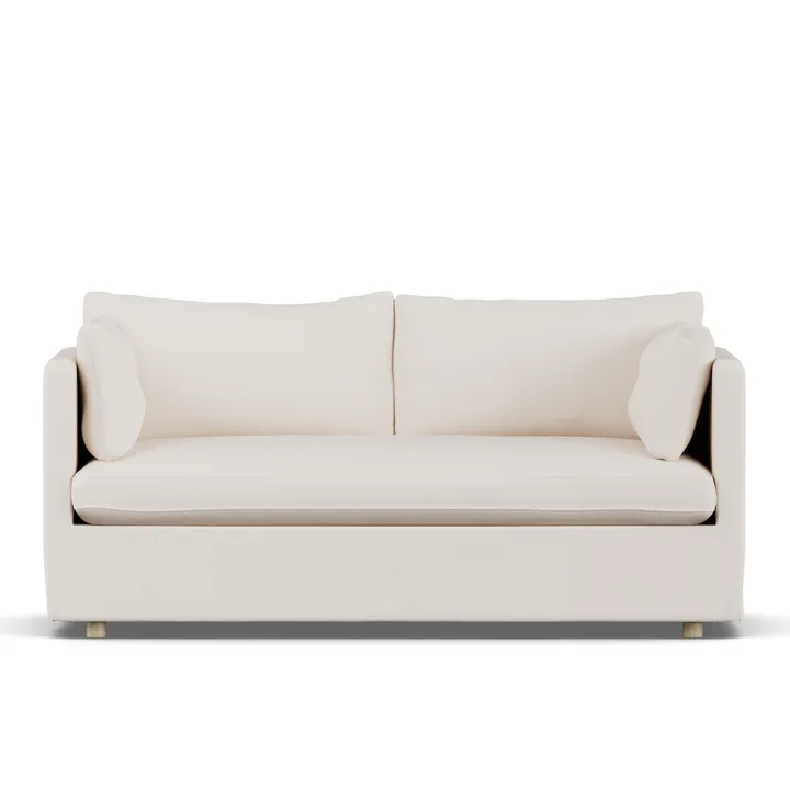 Sofá Linnevik - Caleido Beige 9600-roble blanco aceitado, 2 plazas, con faldón - 1898