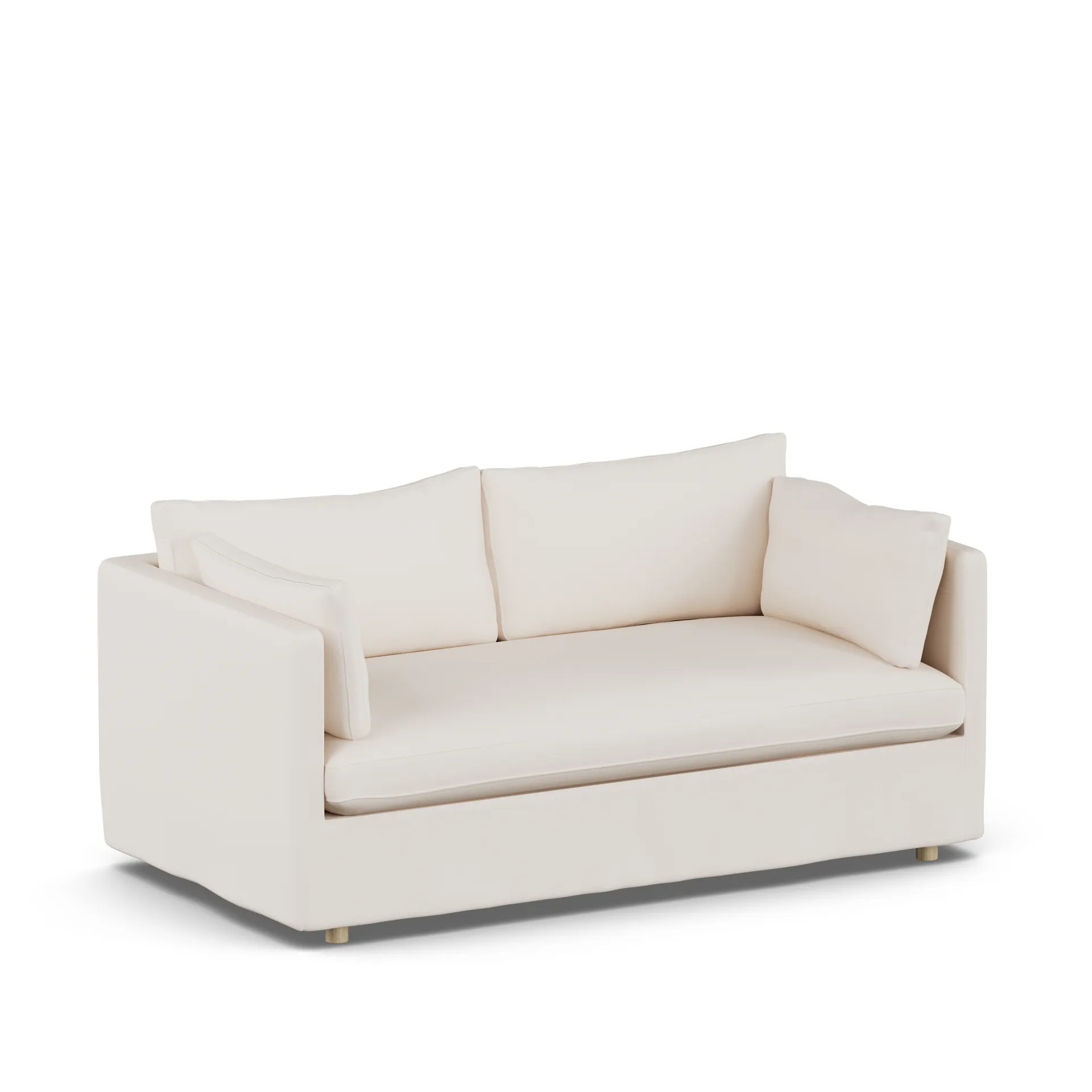 Sofá Linnevik, Caleido Beige 9600-roble blanco aceitado, 2 plazas, con faldón 1898