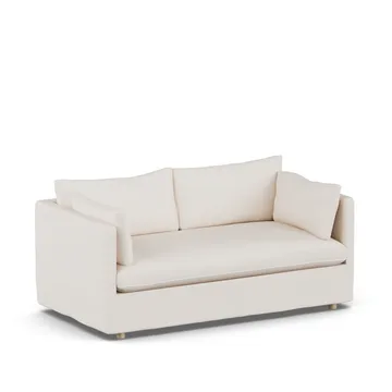 Sofá Linnevik - Caleido Beige 9600-roble blanco aceitado, 2 plazas, con faldón - 1898