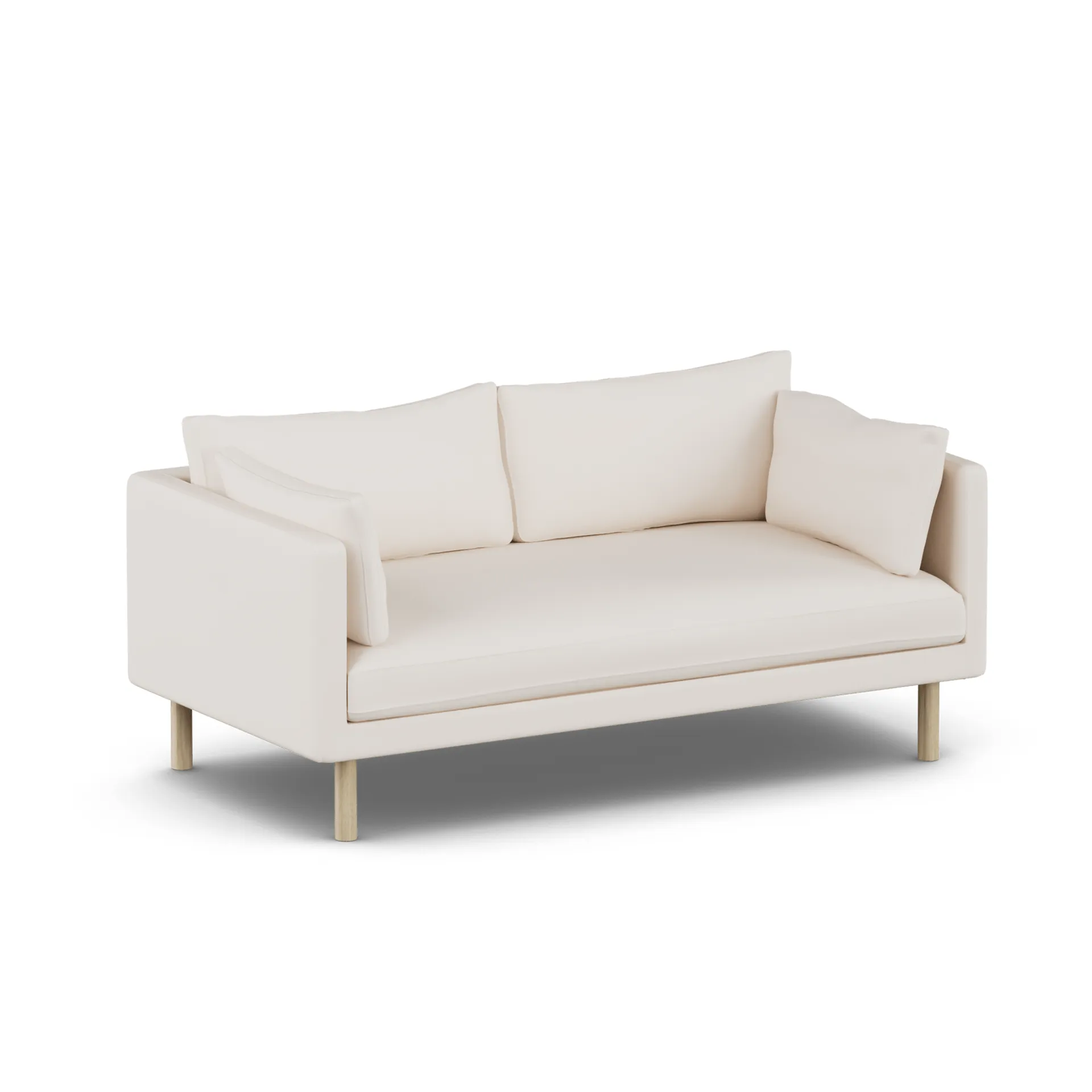Sofá Linnevik, Caleido Beige 9600-roble blanco aceitado, 2 plazas, sin faldón 1898