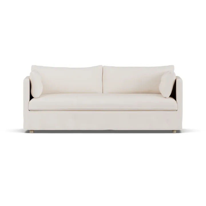 Sofá Linnevik - Caleido beige 9600-roble blanco aceitado, 3 plazas, con faldón - 1898